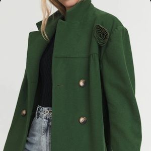 Something Navy green wool coat